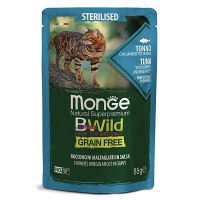Monge, Cat Bwild Grain Free, влаж. корм д/стерил. кошек (тунец/крев.)
